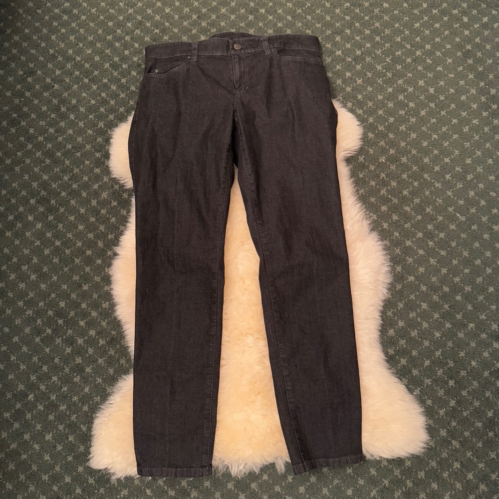 Eileen Fisher Charcoal Black Straight Leg Denim Jeans